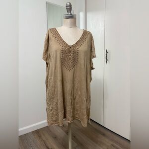 Faded Glory Embroidered Boho Tunic Top Woman Plus Size 22W 24W